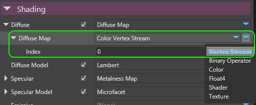 Rendering Materials Vertex Stream